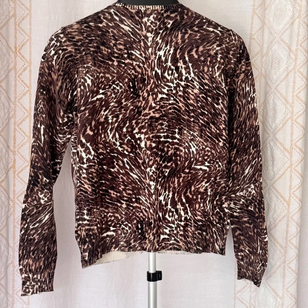 Liz Claiborne animal tiger print cardigan - Picture 3 of 7